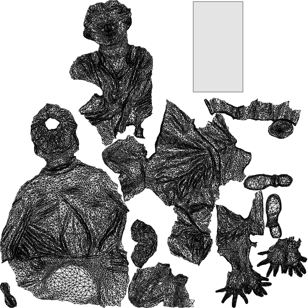 photogrammetry 3D woman casual sitting, realistic human model archviz FBX, wireframe top-down view