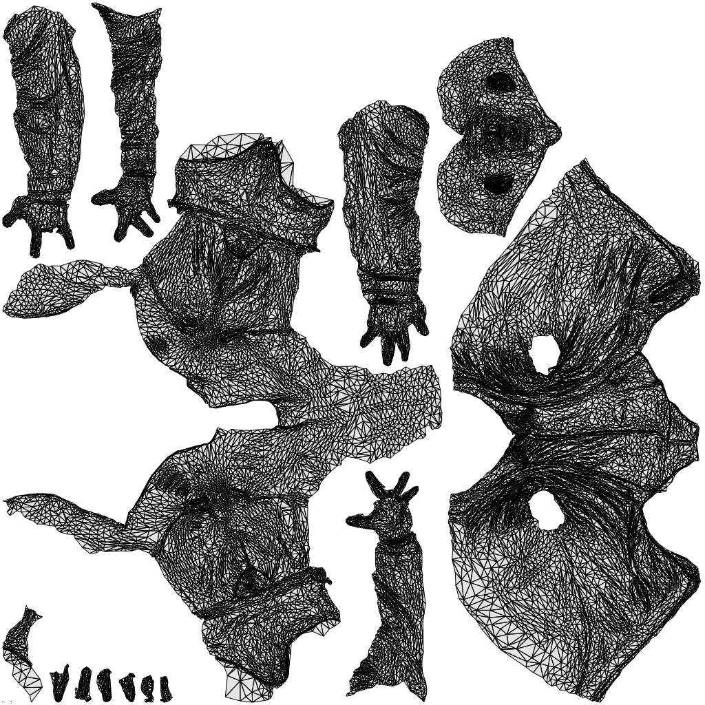 3D scanned senior man standing casual, photorealistic archviz people for Enscape and SketchUp, wireframe top-down view