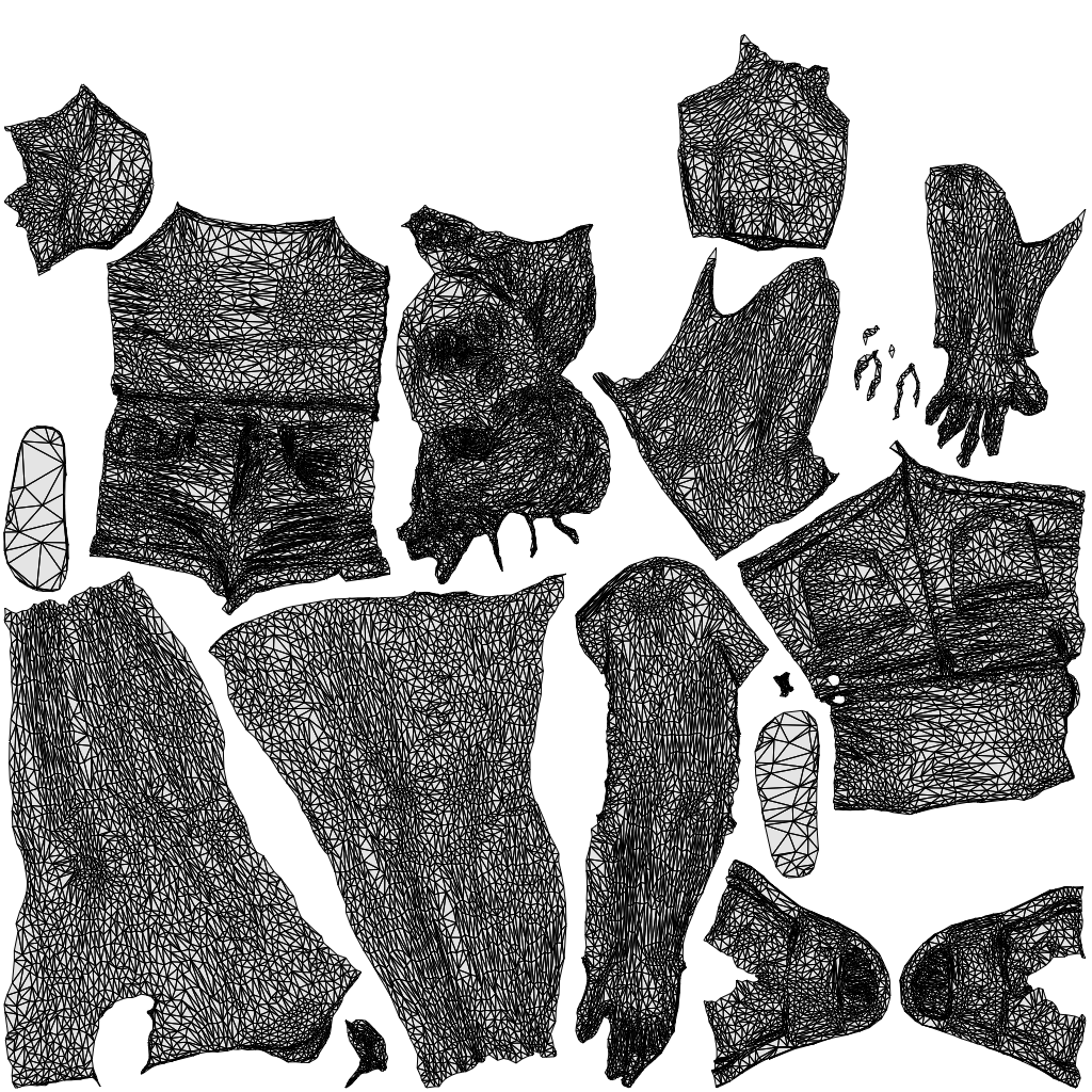 realistic 3D woman casual standing, scanned archviz people for Blender and 3ds Max, wireframe top-down view