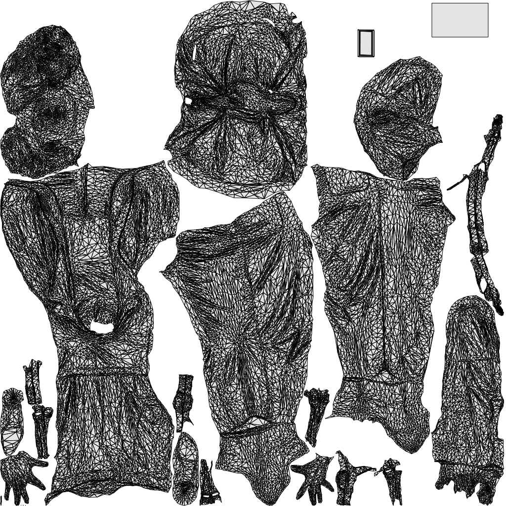 realistic 3D people woman business standing, render-ready for V-Ray and Corona, FBX OBJ, wireframe top-down view