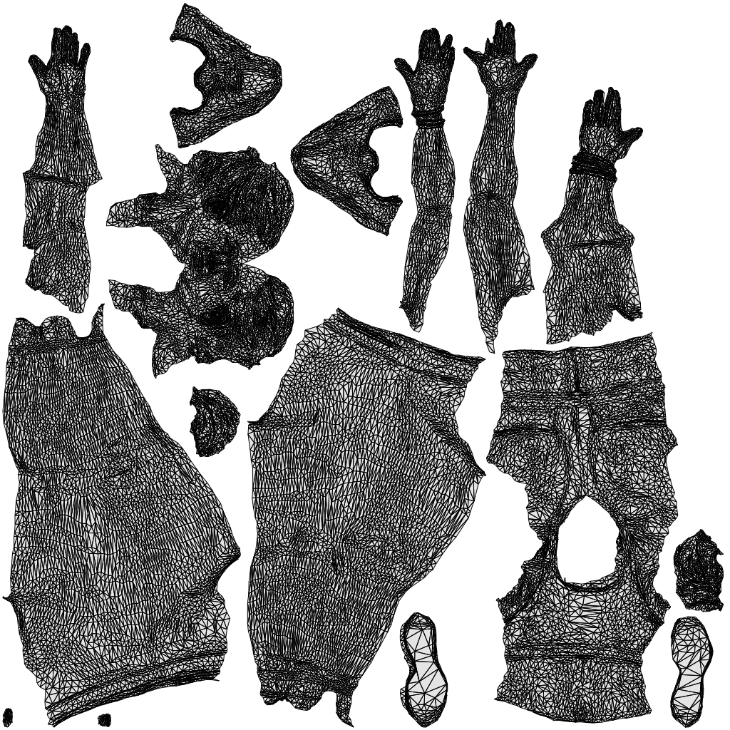 3D scanned woman sport, photorealistic archviz people for Enscape and SketchUp, wireframe top-down view