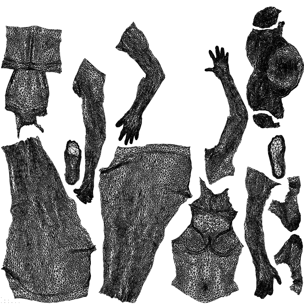 photogrammetry 3D woman bathroom, realistic human model archviz FBX, wireframe top-down view