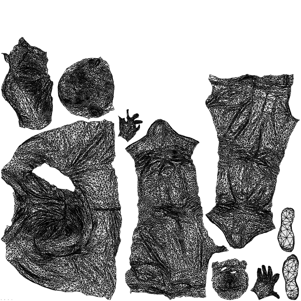 3D scanned man standing casual, photorealistic archviz people for Enscape and SketchUp, wireframe top-down view