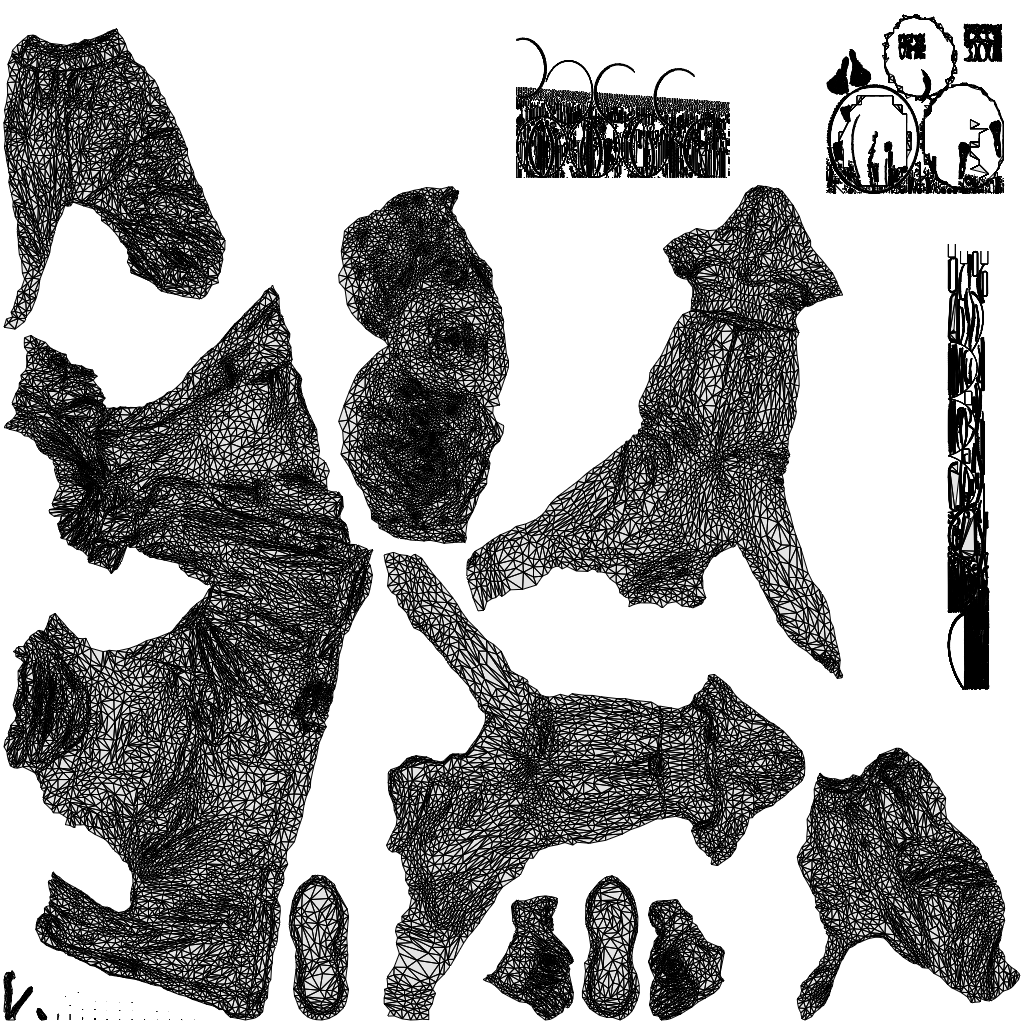 realistic 3D man casual cycling, scanned archviz people for Blender and 3ds Max, wireframe top-down view