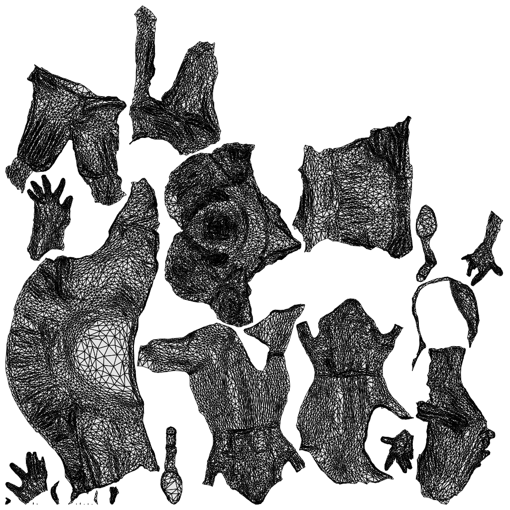 realistic 3D people woman casual sitting, render-ready for V-Ray and Corona, FBX OBJ, wireframe top-down view