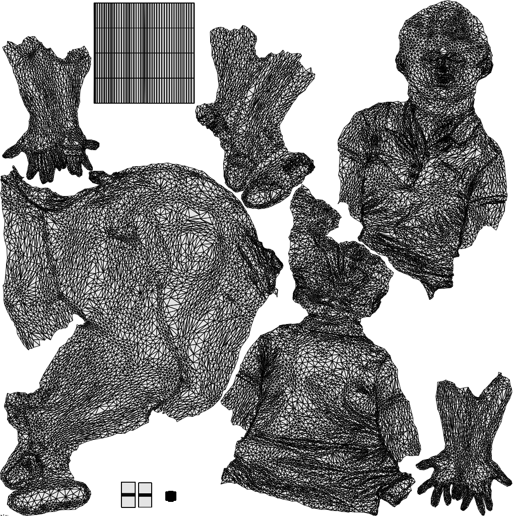 3D people model woman casual sitting, scanned human for 3ds Max rendering, wireframe top-down view