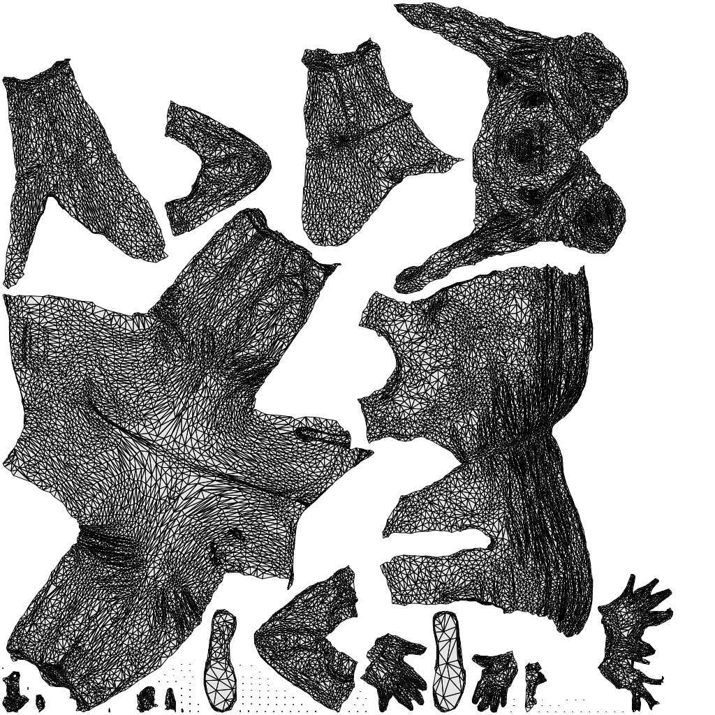 scanned 3D woman casual standing, photogrammetry people for Enscape and V-Ray, wireframe top-down view