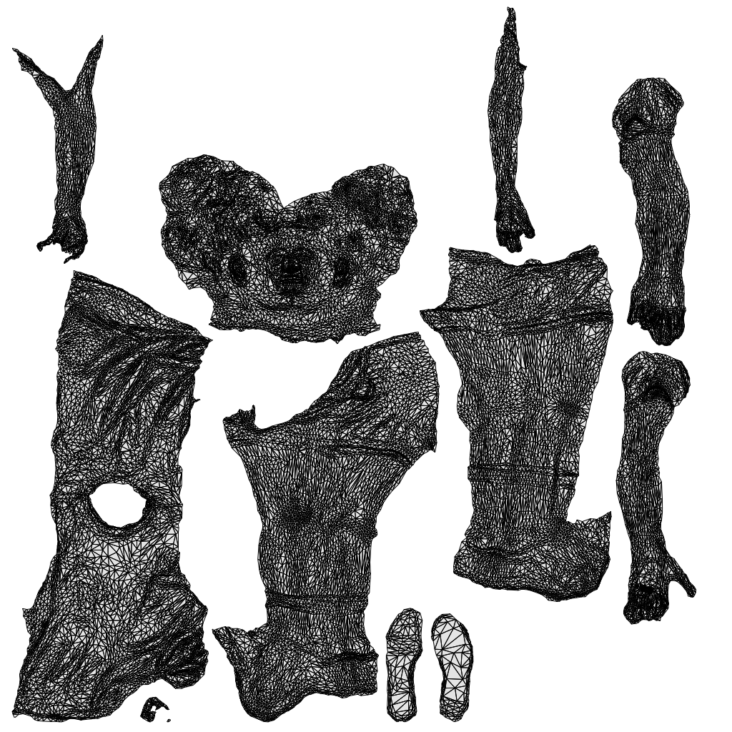 realistic 3D girl casual kids, scanned archviz people for Blender and 3ds Max, wireframe top-down view
