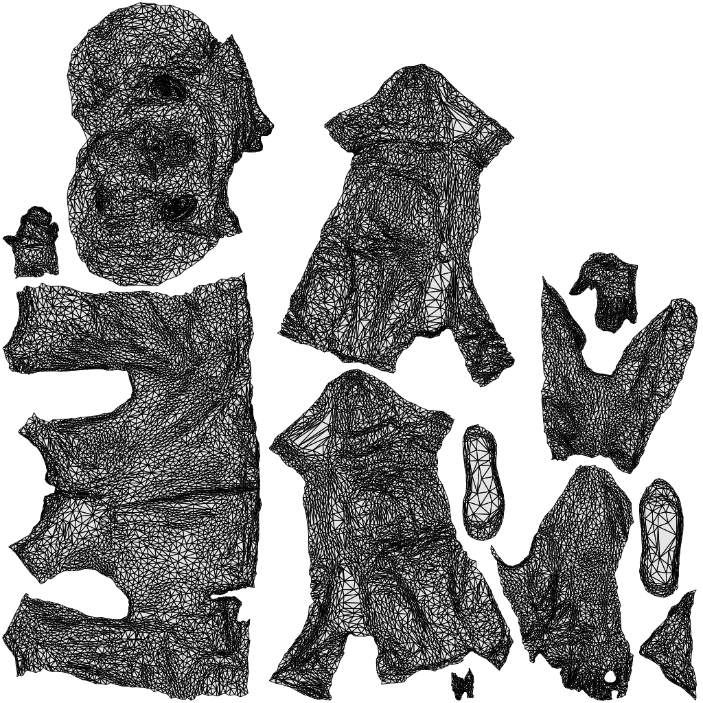 scanned 3D boy casual kids, photogrammetry people for Enscape and V-Ray, wireframe top-down view
