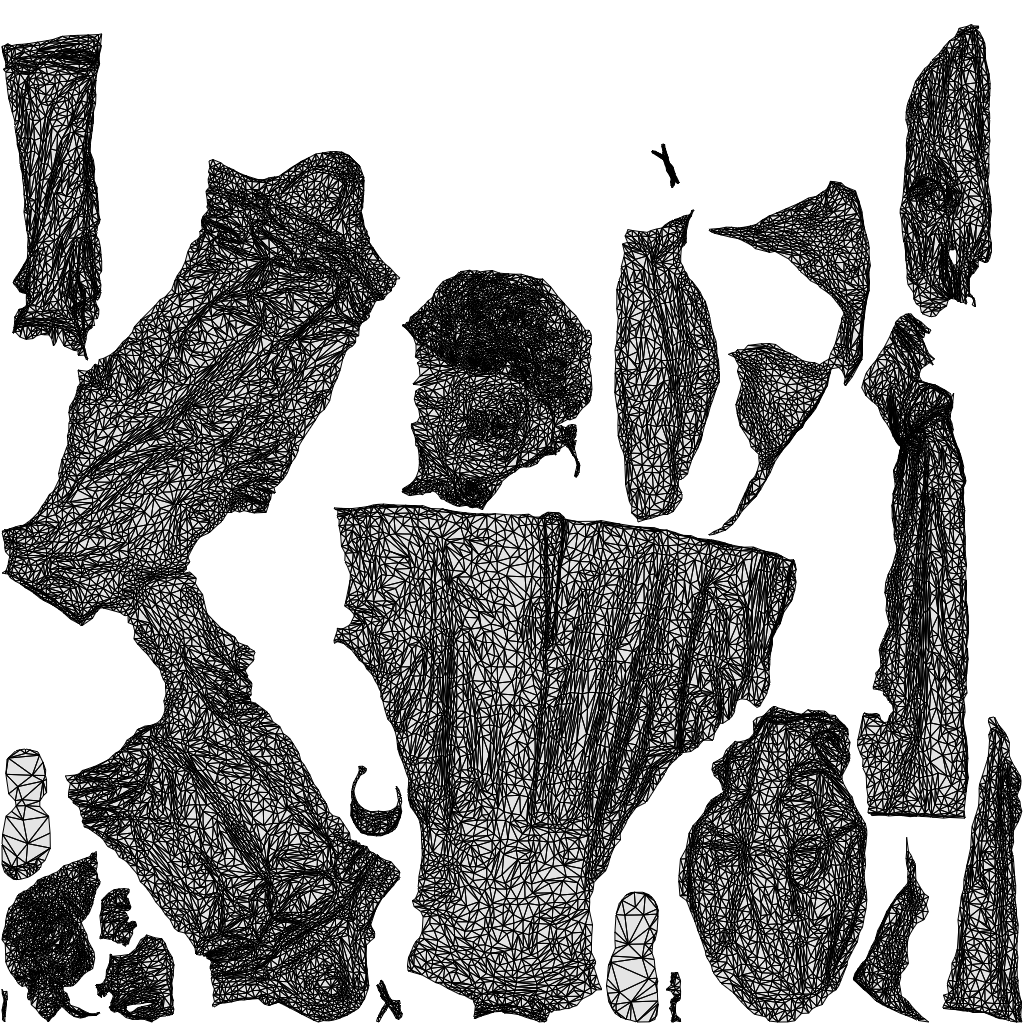 scanned 3D man standing, photogrammetry people for Enscape and V-Ray, wireframe top-down view