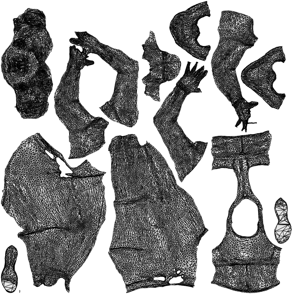 realistic 3D human woman sport, archviz people FBX OBJ for Blender, wireframe top-down view
