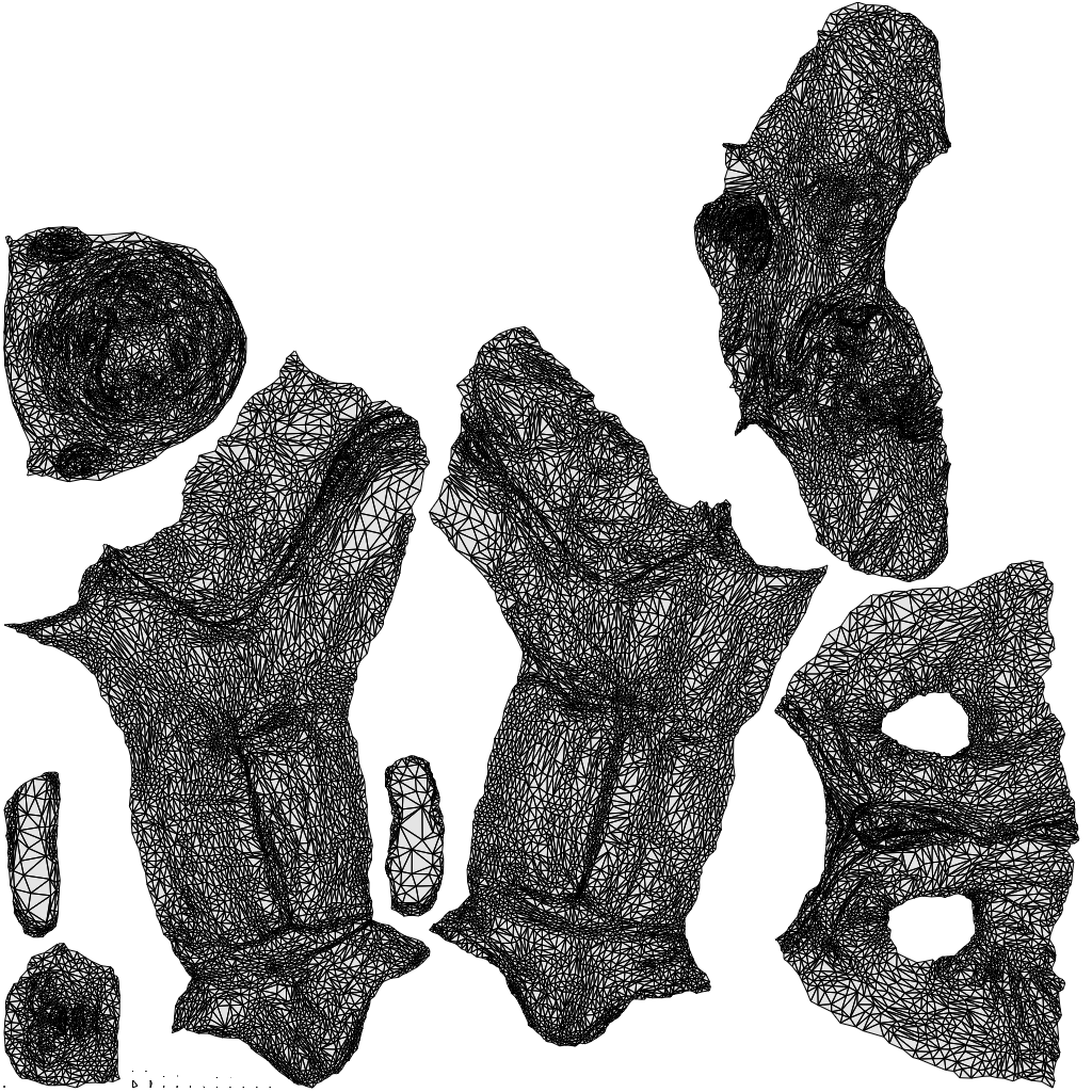 3D people model boy kids, scanned human for 3ds Max rendering, wireframe top-down view
