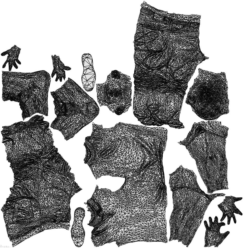 3D human model man casual standing, photogrammetry scanned person for archviz, wireframe top-down view