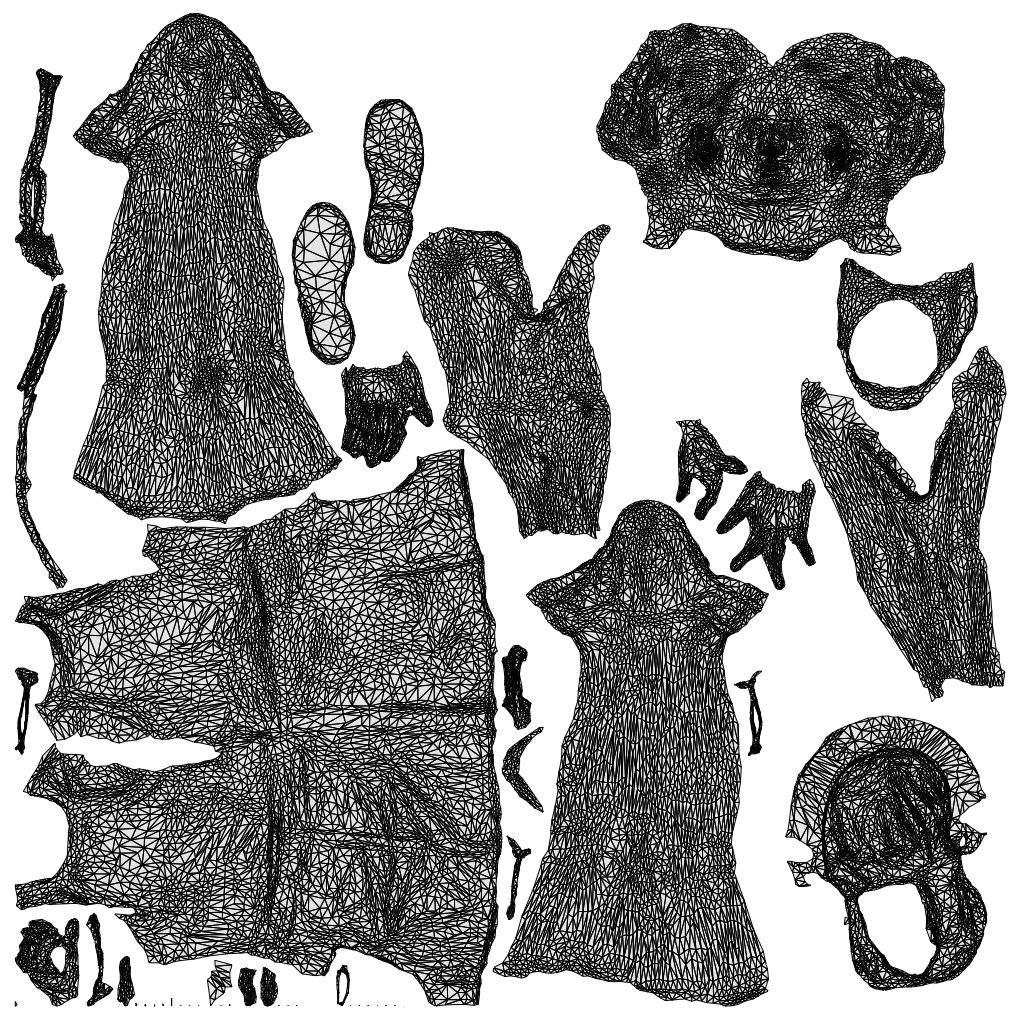 scanned 3D woman casual walking, photogrammetry people for Enscape and V-Ray, wireframe top-down view