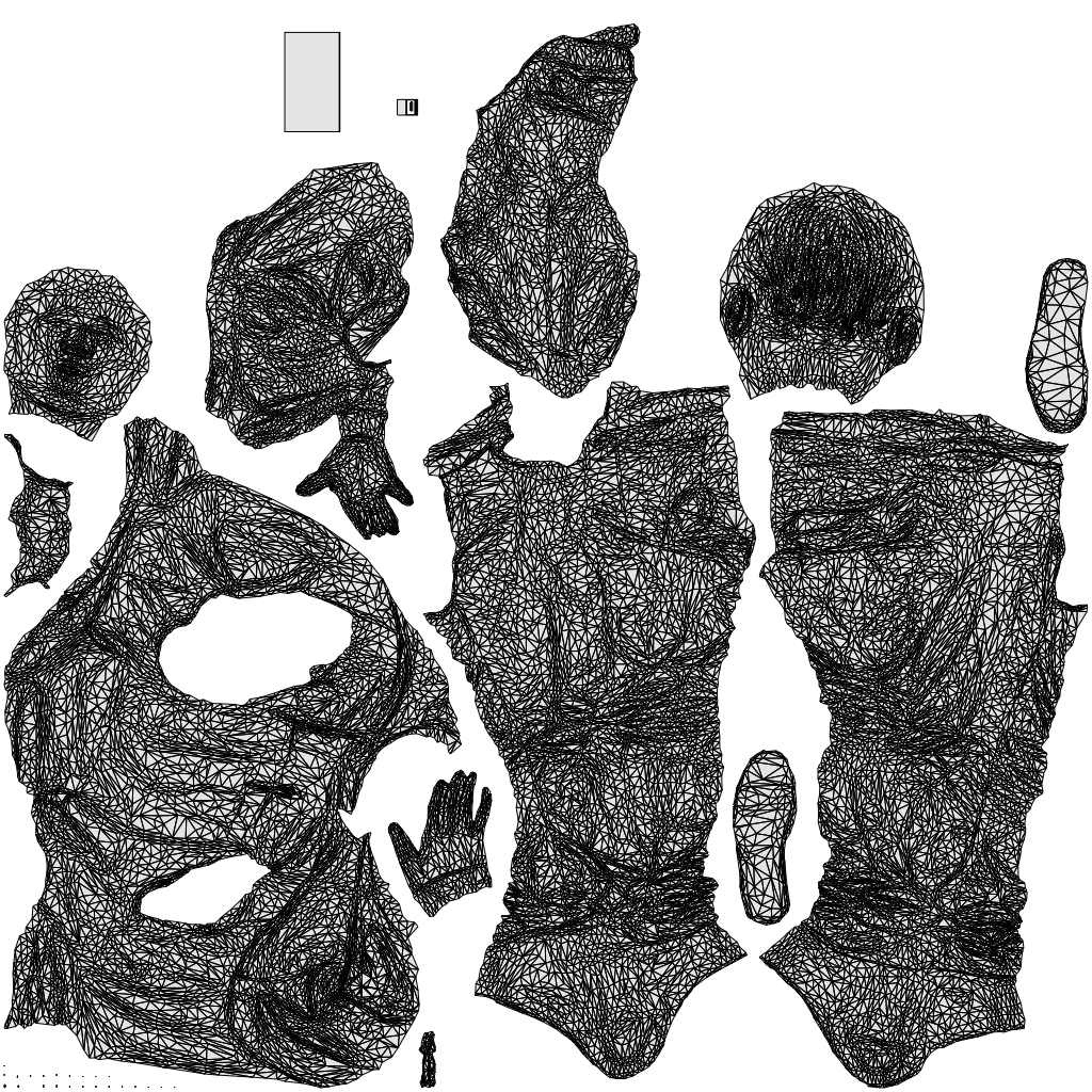 3D people model boy casual kids, scanned human for 3ds Max rendering, wireframe top-down view