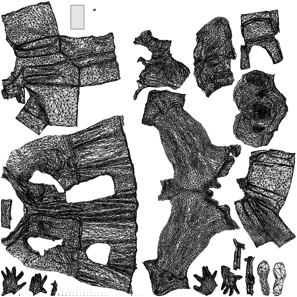 scanned 3D woman casual shopping, photogrammetry people for Enscape and V-Ray, wireframe top-down view