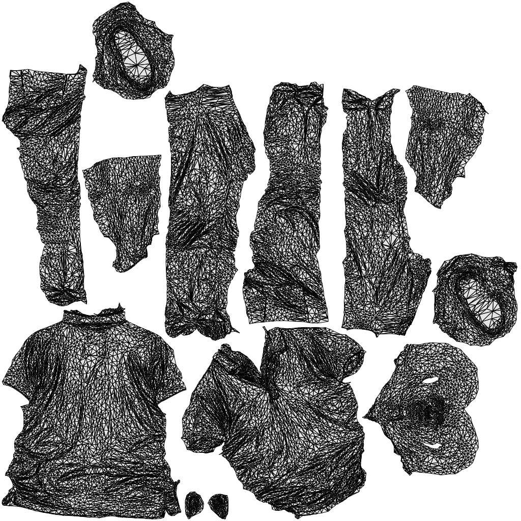 3D human model senior man casual standing, photogrammetry scanned person for archviz, wireframe top-down view