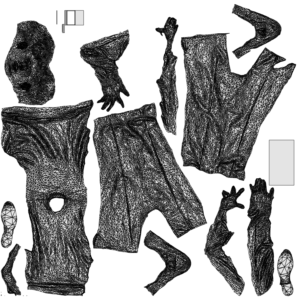 realistic 3D people man casual standing, render-ready for V-Ray and Corona, FBX OBJ, wireframe top-down view
