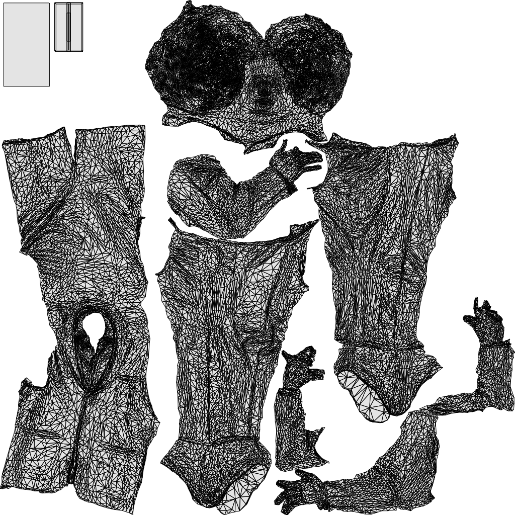 3D people model man business standing, scanned human for 3ds Max rendering, wireframe top-down view