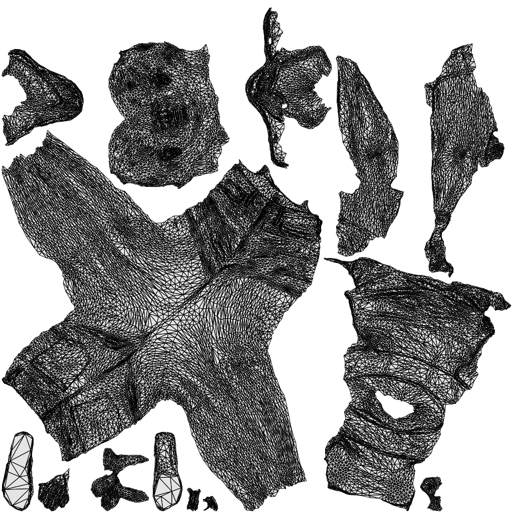 3D scanned girl walking casual, photorealistic archviz people for Enscape and SketchUp, wireframe top-down view