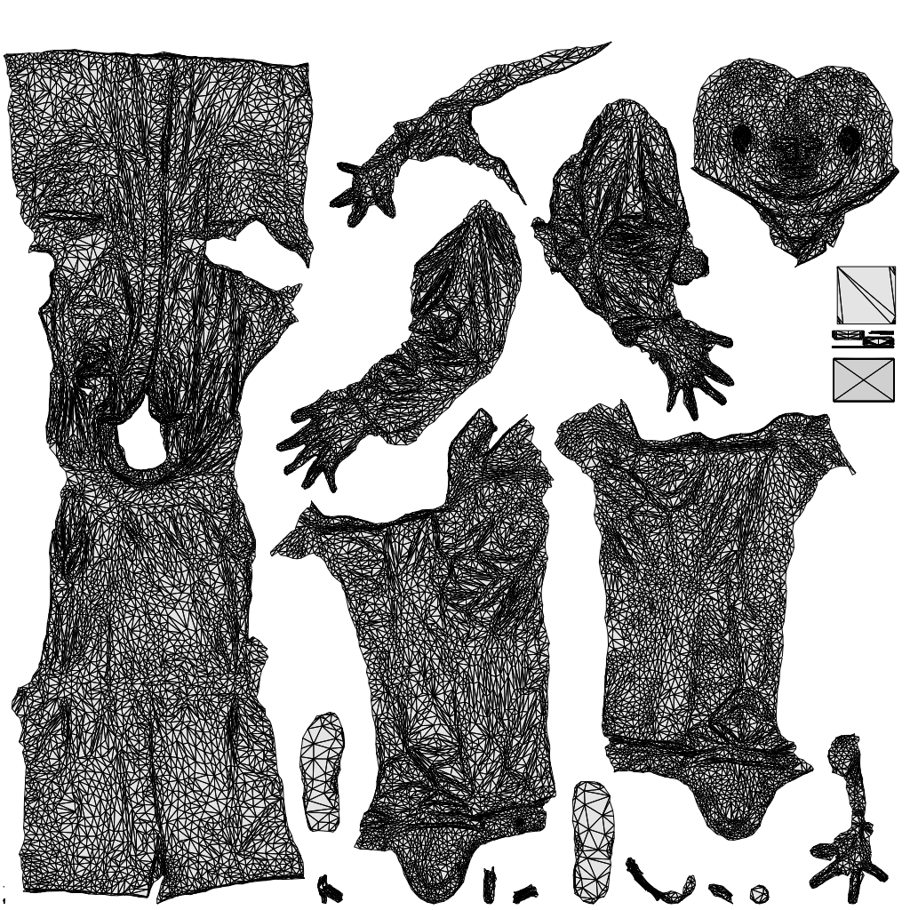 3D scanned man medical, photorealistic archviz people for Enscape and SketchUp, wireframe top-down view