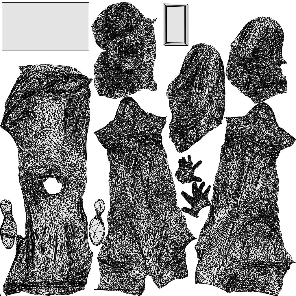 3D human model man casual walking, photogrammetry scanned person for archviz, wireframe top-down view