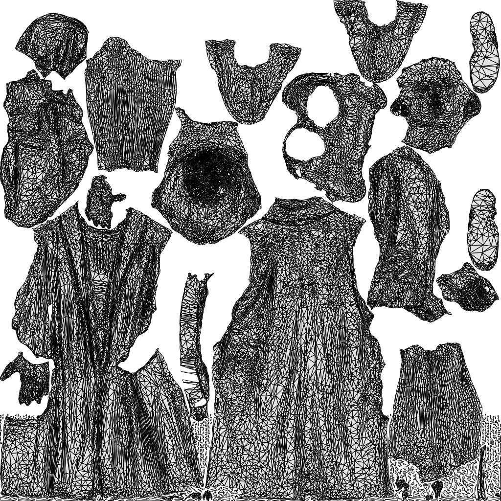 3D people model woman casual standing, scanned human for 3ds Max rendering, wireframe top-down view