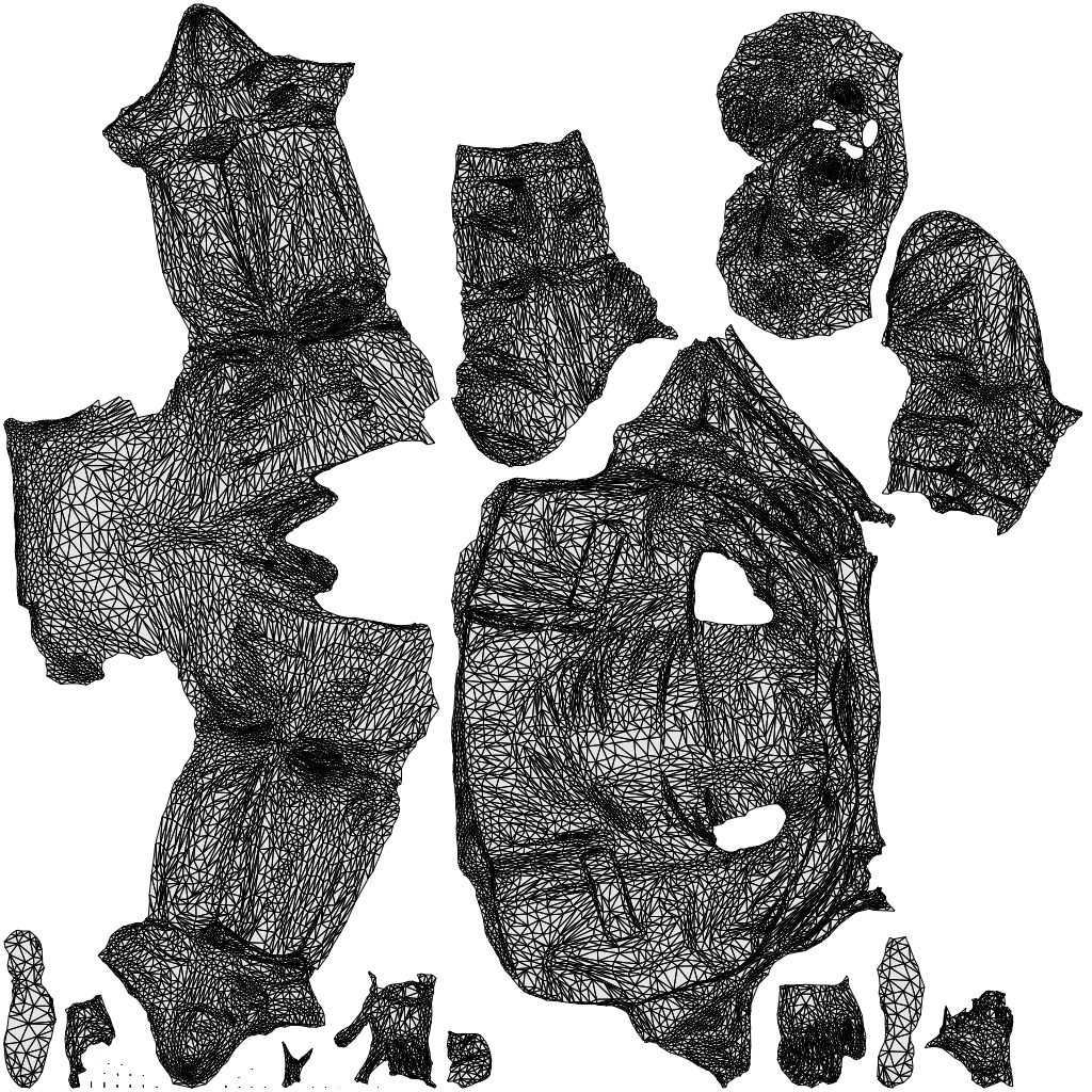 scanned 3D man business, photogrammetry people for Enscape and V-Ray, wireframe top-down view