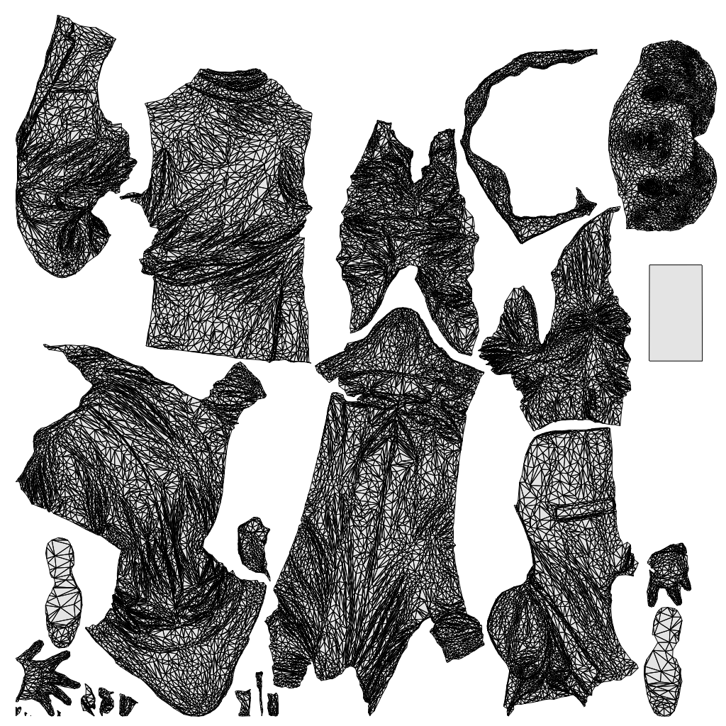 3D scanned man business, photorealistic archviz people for Enscape and SketchUp, wireframe top-down view