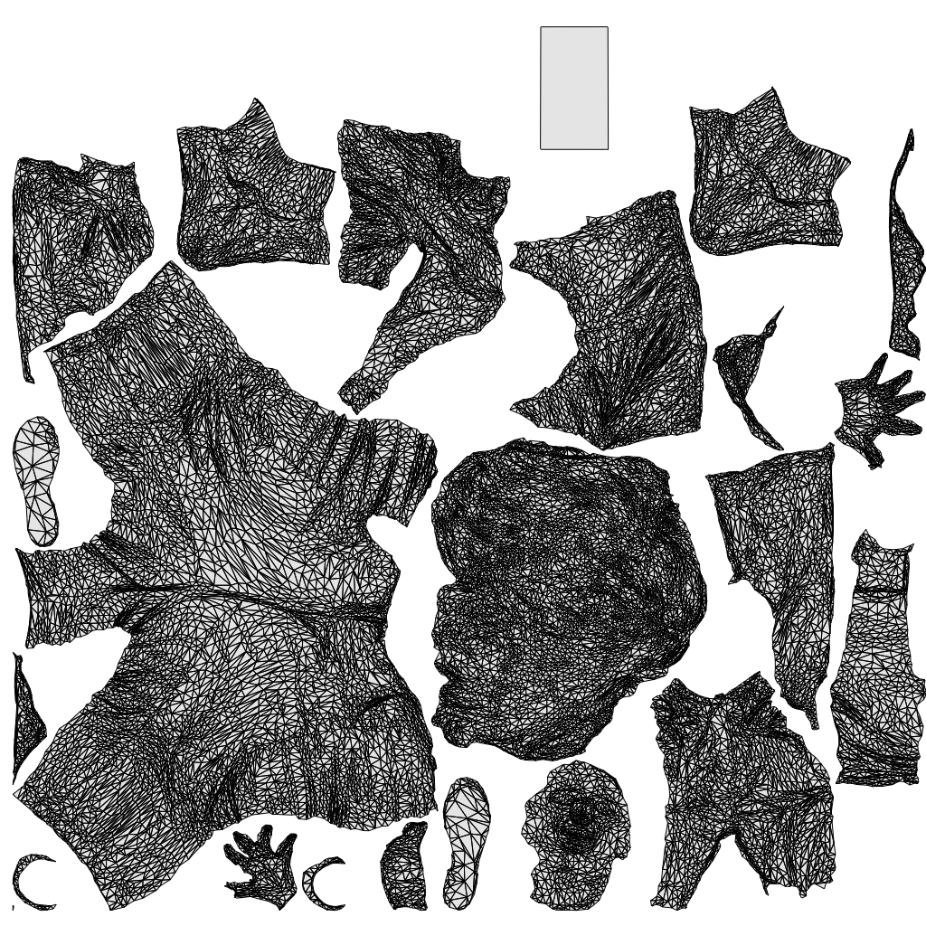 scanned 3D woman casual standing, photogrammetry people for Enscape and V-Ray, wireframe top-down view