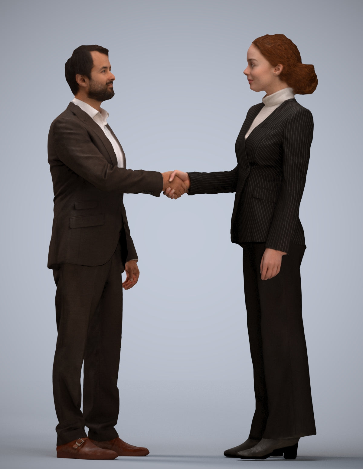 scanned 3D woman business, photogrammetry people for Enscape and V-Ray