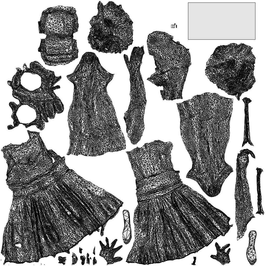 scanned 3D woman formal formalaffairs, photogrammetry people for Enscape and V-Ray, wireframe top-down view