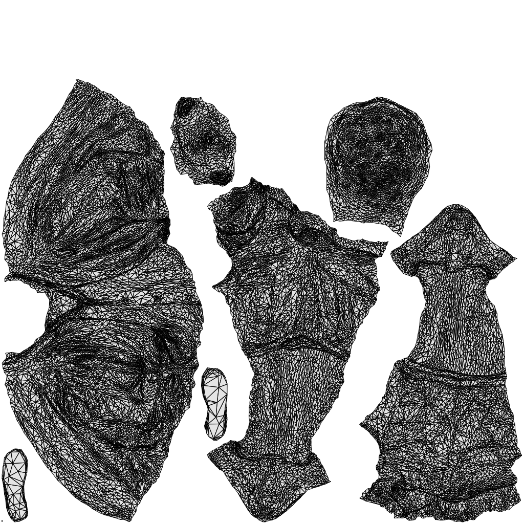 scanned 3D boy casual kids, photogrammetry people for Enscape and V-Ray, wireframe top-down view