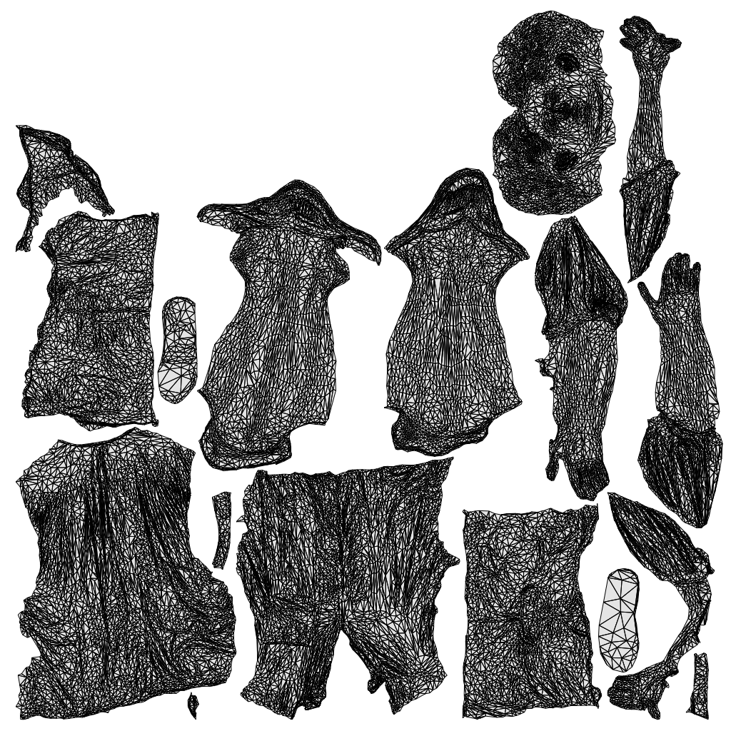 scanned 3D man casual walking, photogrammetry people for Enscape and V-Ray, wireframe top-down view