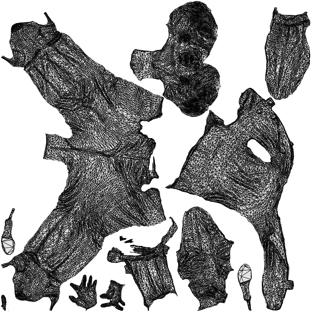 realistic 3D woman business standing, scanned archviz people for Blender and 3ds Max, wireframe top-down view