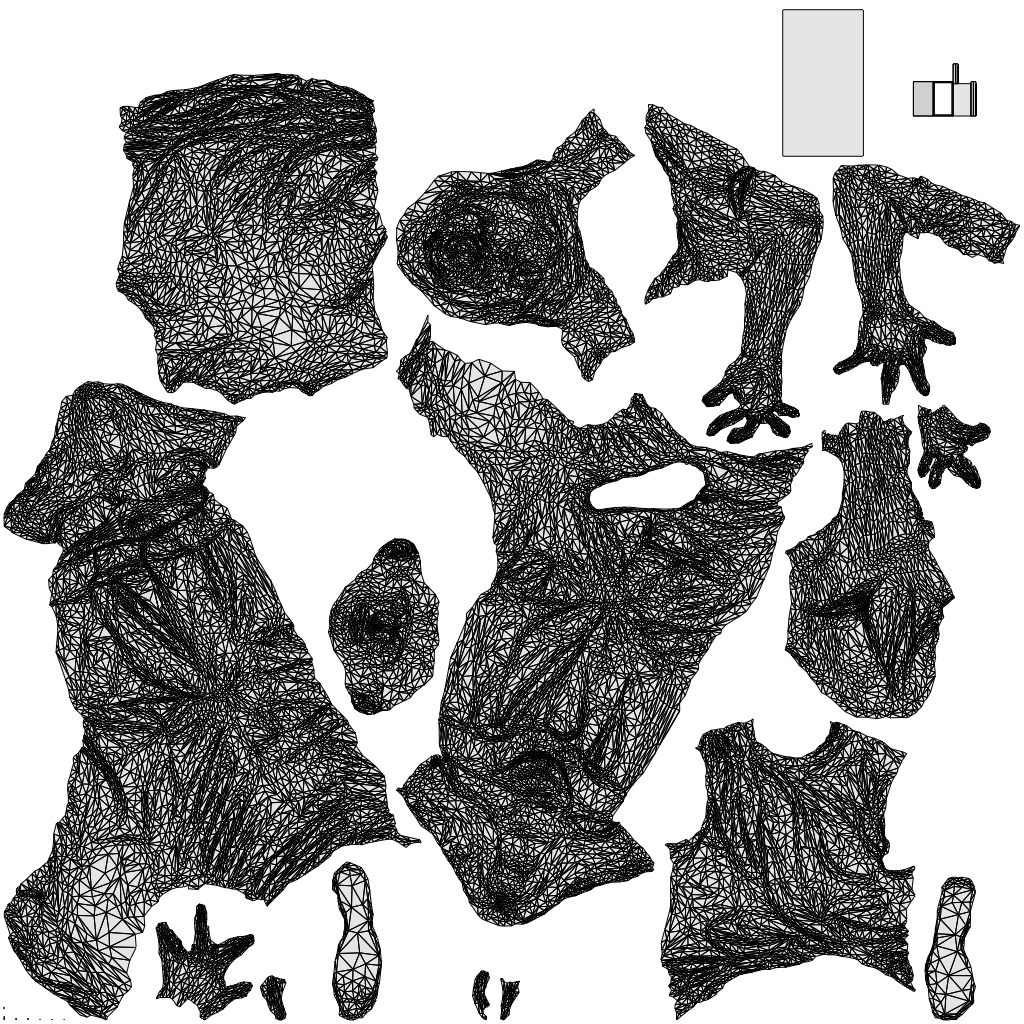 3D people model man casual sitting, scanned human for 3ds Max rendering, wireframe top-down view