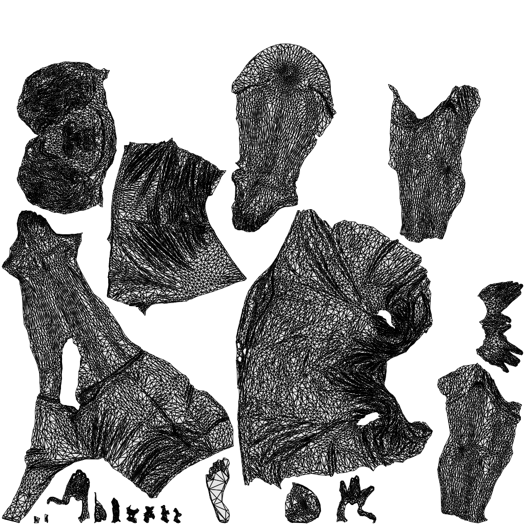 realistic 3D man casual sport, scanned archviz people for Blender and 3ds Max, wireframe top-down view