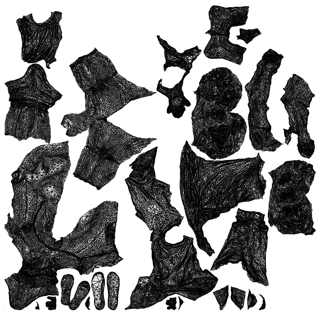 realistic 3D people girl kids, render-ready for V-Ray and Corona, FBX OBJ, wireframe top-down view