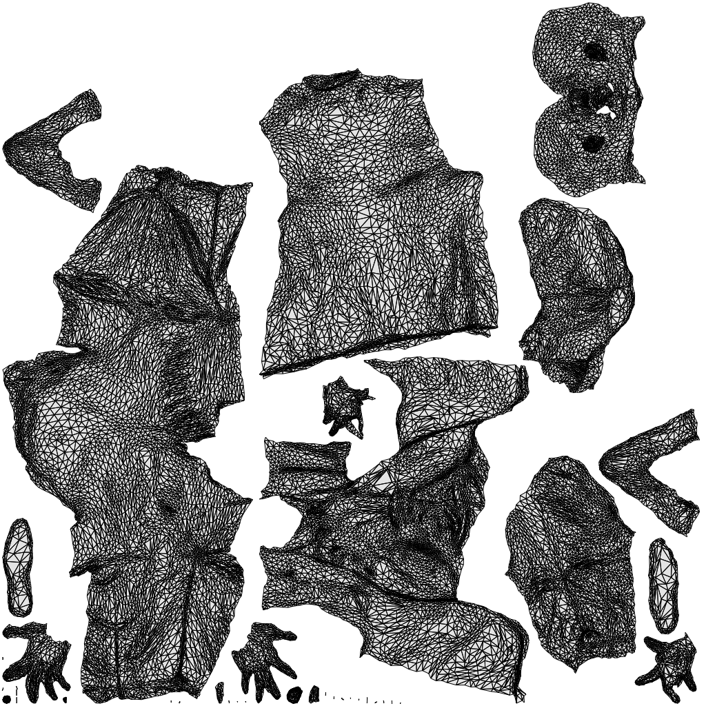 3D people model man business, scanned human for 3ds Max rendering, wireframe top-down view