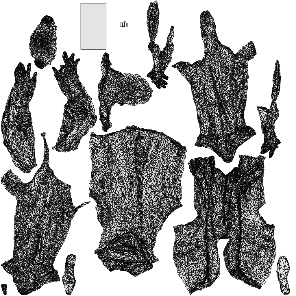 3D people model man business, scanned human for 3ds Max rendering, wireframe top-down view