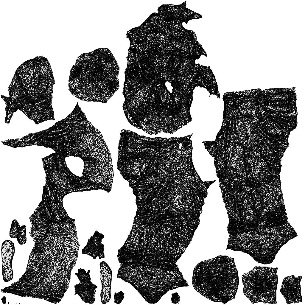 3D people model boy casual kids, scanned human for 3ds Max rendering, wireframe top-down view