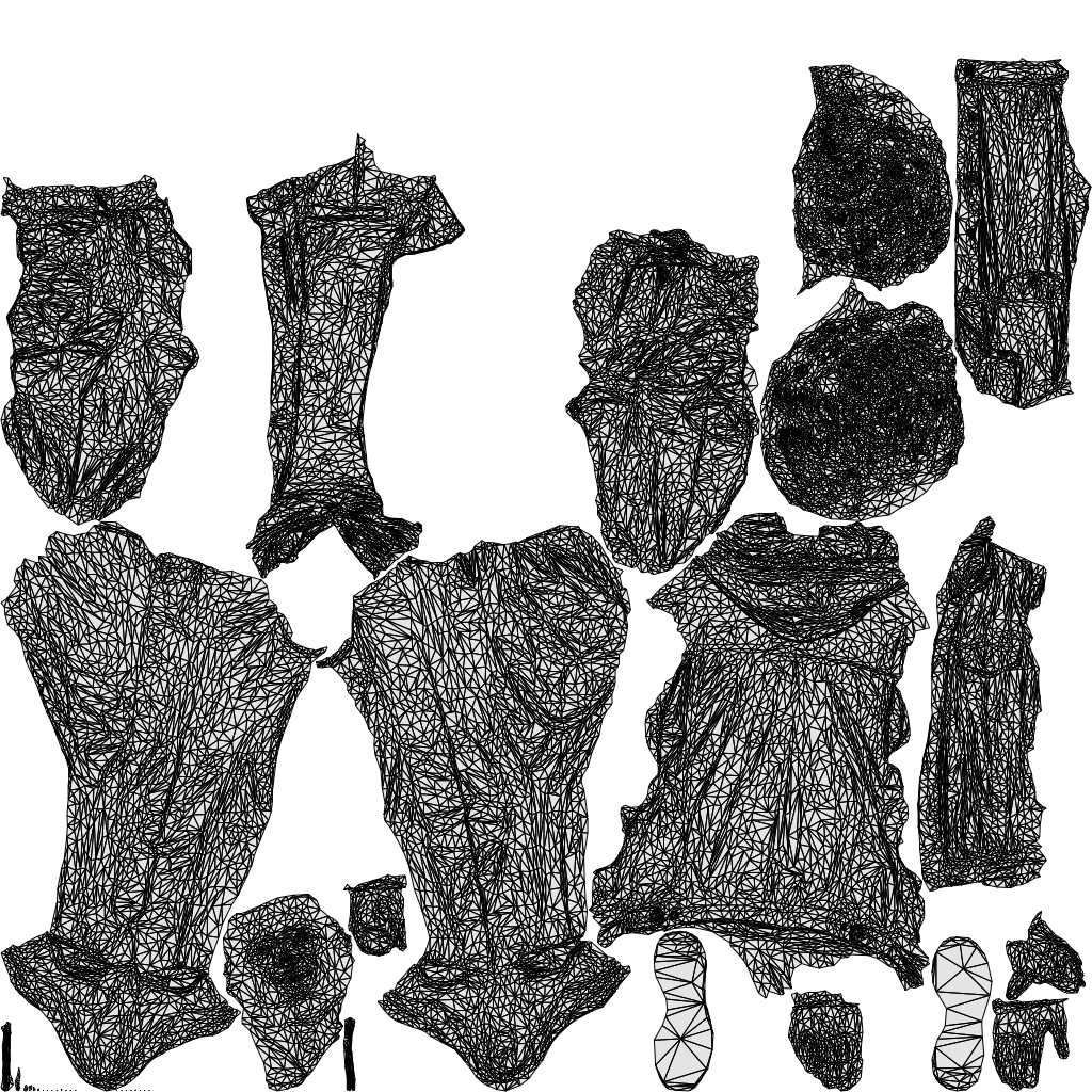 3D human model man casual standing, photogrammetry scanned person for archviz, wireframe top-down view