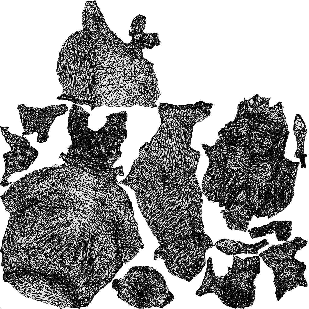 realistic 3D people woman business sitting, render-ready for V-Ray and Corona, FBX OBJ, wireframe top-down view