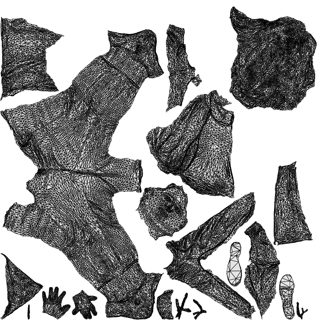 3D scanned woman walking casual, photorealistic archviz people for Enscape and SketchUp, wireframe top-down view
