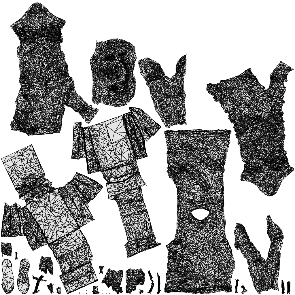 scanned 3D senior man casual shopping, photogrammetry people for Enscape and V-Ray, wireframe top-down view