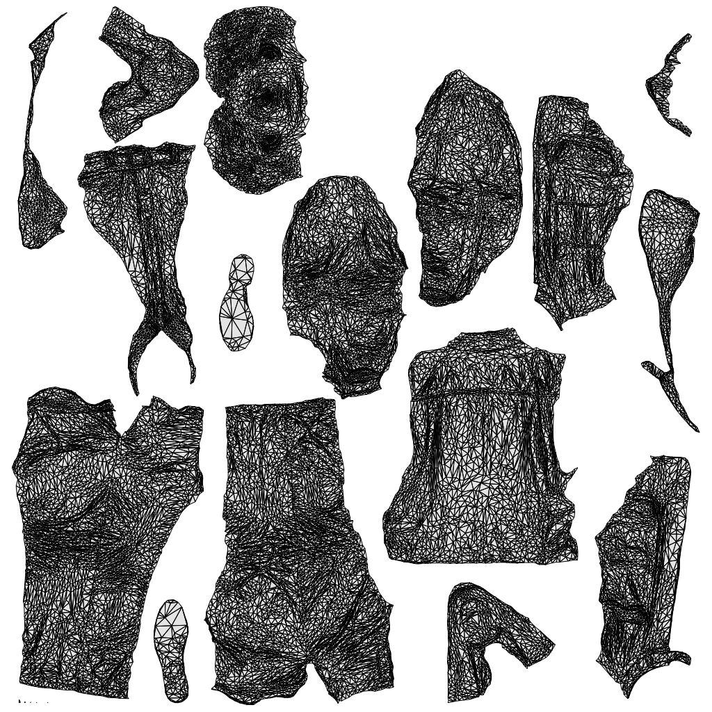 3D human model man casual walking, photogrammetry scanned person for archviz, wireframe top-down view