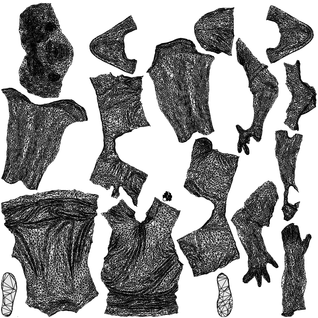 scanned 3D man casual standing, photogrammetry people for Enscape and V-Ray, wireframe top-down view