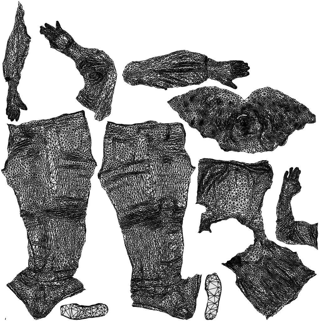 realistic 3D woman casual walking, scanned archviz people for Blender and 3ds Max, wireframe top-down view