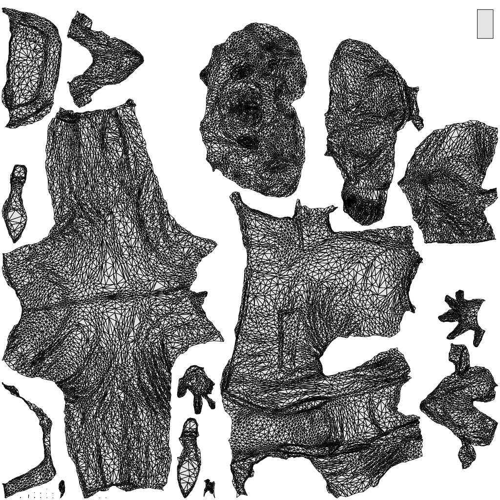 3D people model woman casual walking, scanned human for 3ds Max rendering, wireframe top-down view