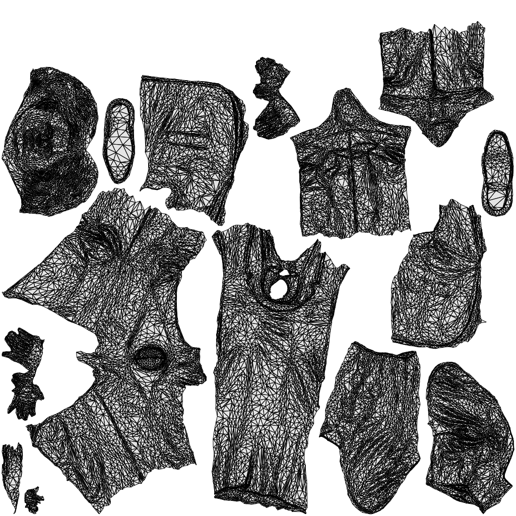 scanned 3D man business, photogrammetry people for Enscape and V-Ray, wireframe top-down view